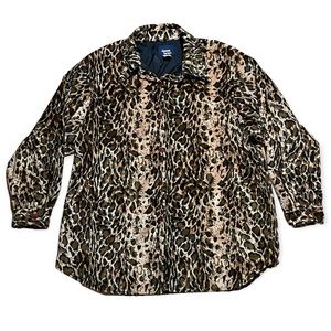 Dennis Basso Animal Print Faux Fur Coat Sz 1X